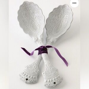 {Anthropologie} Pair of Ceramic Decorative Serving Spoons